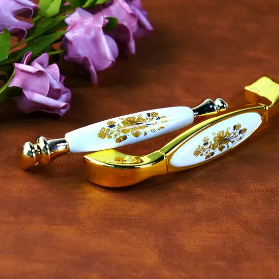 Роскошная мебельная фурнитура из цинкового сплава, шкаф, кухонный ящик, ручка для шкафа, керамическая ручка