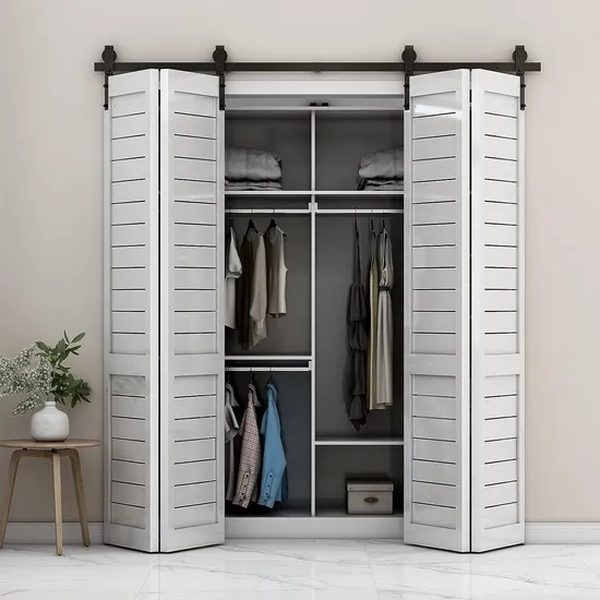 Металлический настенный кронштейн Bend Design для двойных деревянных дверей — комплект фурнитуры для двустворчатых раздвижных дверей сарая с простой установкой