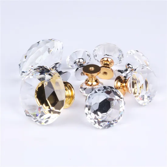 Ручки для дверей шкафа Zamak Diamonds, роскошная ручка для выдвижного ящика из хрустального стекла