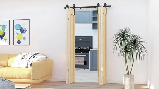 Металлический настенный кронштейн Bend Design для двойных деревянных дверей — комплект фурнитуры для двустворчатых раздвижных дверей сарая с простой установкой