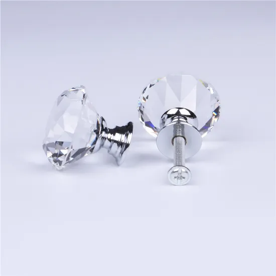 Ручки для дверей шкафа Zamak Diamonds, роскошная ручка для выдвижного ящика из хрустального стекла