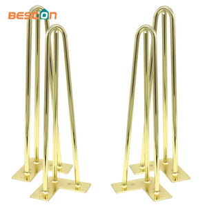 Современные ножки-шпильки из хрома/розового золота — круглая сталь с регулируемыми ножками для обеденных столов и скамеек