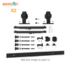 Комплект оборудования для установки на двери сарая из матового стекла с плавным закрыванием стеклянной двери