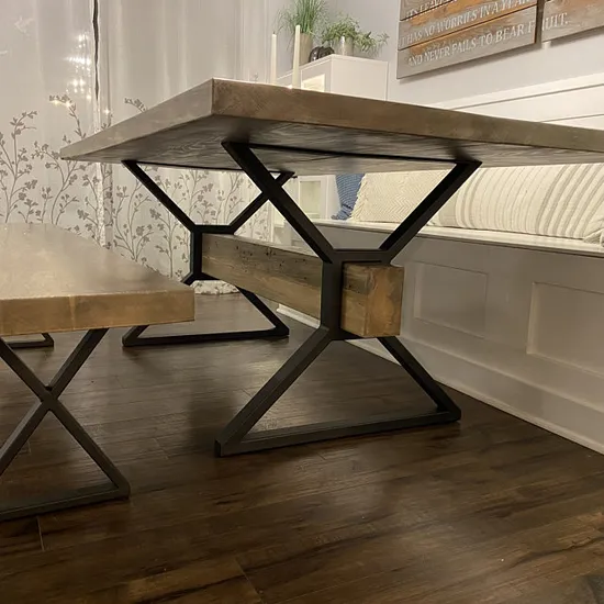 Современный металлический прочный каркас X-образной рамы MID Century, черные прочные ножки стола