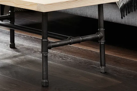 Новый дизайн в индустриальном стиле с круглой рамкой стола из труб