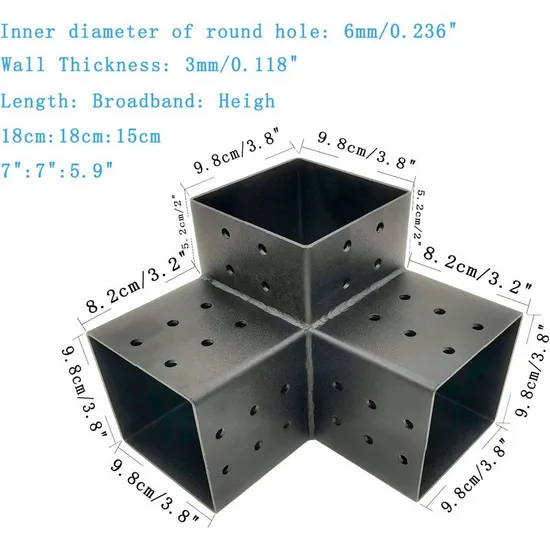 Комплект металлического углового углового кронштейна для деревянных балок, комплект беседки для беседки