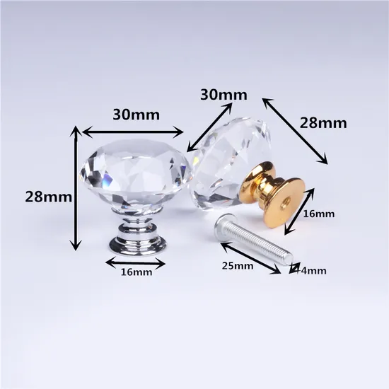 Ручки для дверей шкафа Zamak Diamonds, роскошная ручка для выдвижного ящика из хрустального стекла